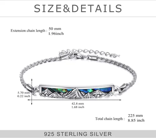 Vista 4 de YFN Pulsera ajustable inspiradora de plata de ley grabada, regalo de graduación para ella, pulseras para mujer