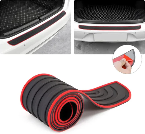 Vista 12 de Protector de parachoques trasero de automóvil, tira de goma antiarañazos para la mayoría de automóviles y SUV trunk-door entry coverage, abrasion