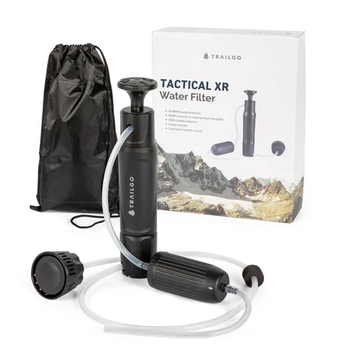 Vista 8 de Sistema táctico de filtración de agua XR de 0.001 micrones, nano filtración de grado militar, filtro de purificación portátil de 3 etapas de alto