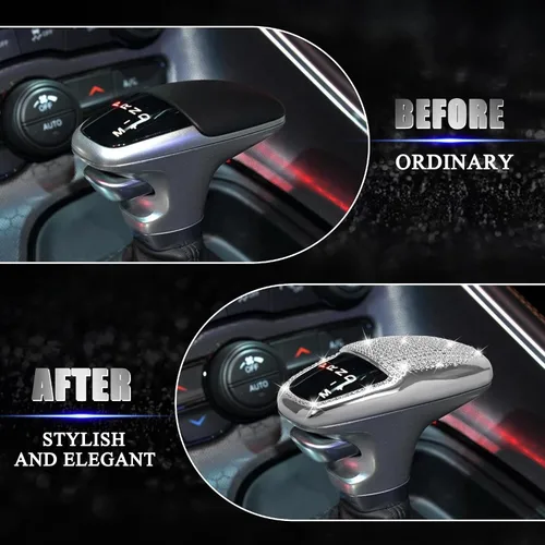 Vista 3 de TOMALL Funda para pomo de palanca de cambios de automóvil compatible con Dodge Charger Challenger Durango Auto Shift Pomo de la palanca de cambios