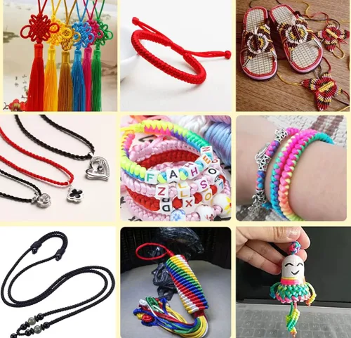 Vista 6 de Cuerda de cordón de nailon satinado de 2 mm (0.079 pulgadas) 330 pies para hacer joyas, pulseras, collares, hilo de abalorios, cola de rata