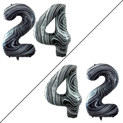 Vista 8 de Goer, conjunto de globos de papel aluminio para decoraciones de cumpleaños, globos de las letras de feliz cumpleaños y de números Oro