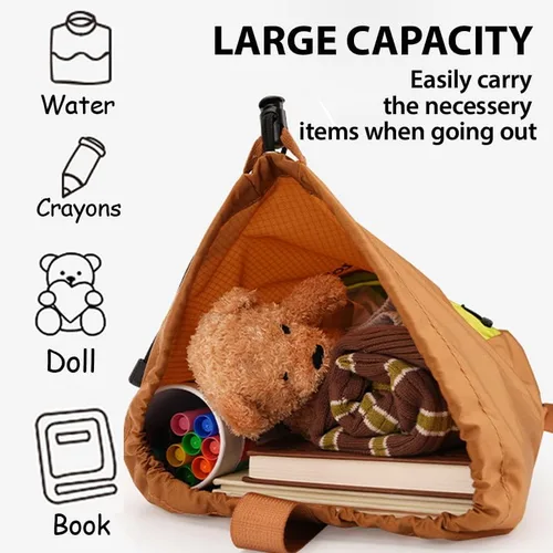Vista 7 de Zoy zoii Bolsa con cordón para niños, bonita bolsa de regalo para niñas, niños, deportes, campamento, viajes al aire libre, Arco iris