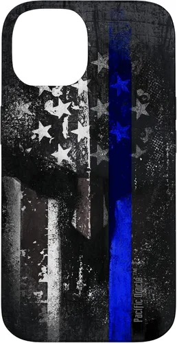 Vista 4 de Trump Police USA Flag Skull Thin Blue Line Support Case for iPhone 17