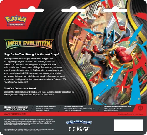Vista 2 de Pokemon JCC Mega Evoluciones 1 Blíster de Tres Sobres