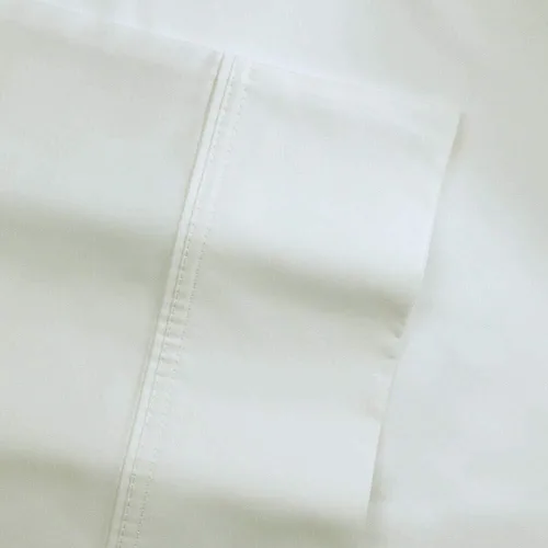 Vista 4 de Pointehaven Juego de sábanas y fundas de almohada de 100 % algodón suave, tejido satinado de 500 hilos, se adapta a colchones de 21 pulgadas