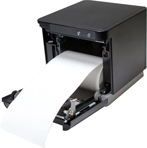 Vista 2 de Star Micronics mC-Print3 Impresora térmica de recibos - LAN Ethernet, entrega de energía USB-C para iOS, Android, Windows con SteadyLAN, USB-A Negro
