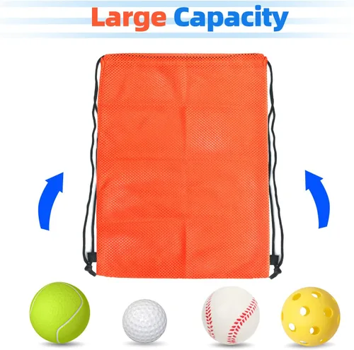 Vista 4 de GSE Bolsa deportiva de malla para niños y adultos. Bolsa de equipo deportivo de malla para pelotas deportivas, playa, viajes, gimnasio, natación