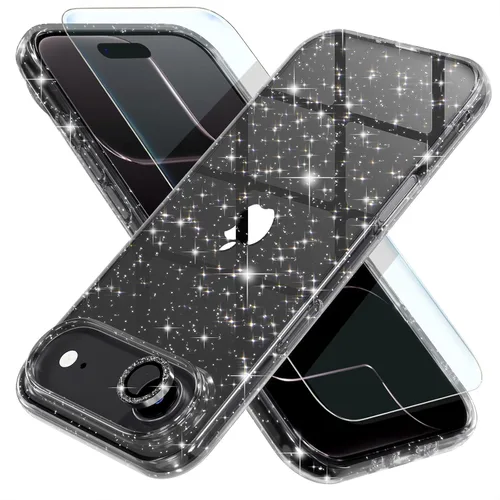 Vista 34 de Choiche, funda para iPhone 14 de mujer, brillante, protección de grado militar, 2 cubiertas de lentes de cámara Diamond, 2 protectores de vidrio