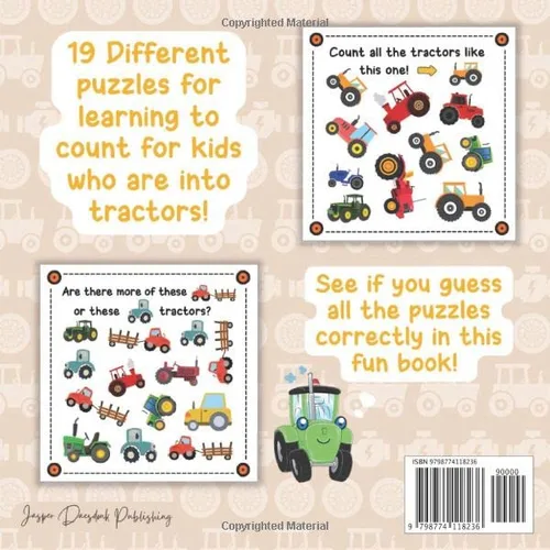 Vista 2 de Count The Farm Tractors! I Spy Book for Kids Ages 2-5 Tractor Fun Picture Puzzle Book for Kids Activity Book About Farm Vehicles