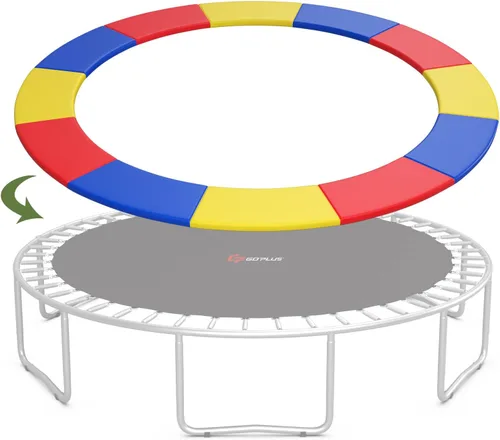 Vista 11 de Goplus Almohadilla de repuesto para cama elástica, 16, 15, 14, 12, 10, 8 pies, sin agujeros para postes, resistente al agua, universal, accesorios