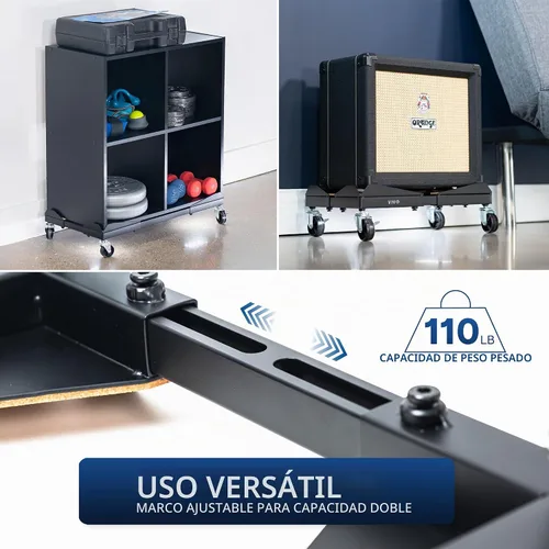 Vista 7 de VIVO Carrito de PC portátil ajustable de acero grande para debajo del CART-PC03D se adapta a la mayoría de PC para juegos de hasta 25 x 12 pulgadas