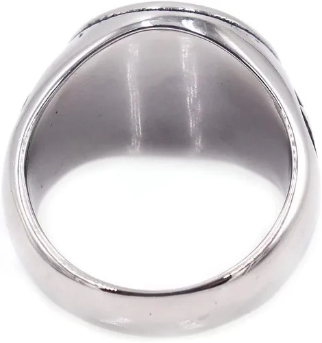 Vista 2 de Anillo de acero inoxidable para hombre, diseño de estrella de David con seis puntos, tamaño 7-13
