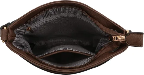 Vista 5 de Bolso bandolera clásico de tamaño mediano con placa dorada