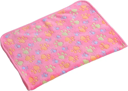Vista 9 de UTTPLL Mantas súper suaves y cálidas de franela de forro polar para mascotas, gatos y perros, linda manta con estampado de patas para mascotas