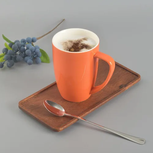 Vista 4 de homEdge Juego de tazas de porcelana, taza de 16 onzas para té, latte, moca, chocolate caliente, juego de 6, colores surtidos