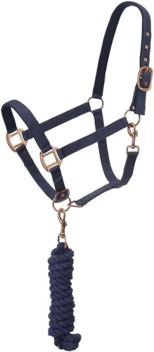 Vista 5 de Tough 1 Tough-1 Cabestro (halter) acolchado de neopreno con hebillas estilo antiguas, incluye correa de guía