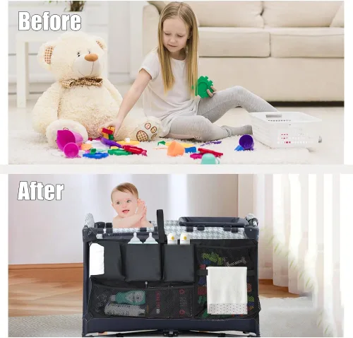 Vista 7 de Red de carga para cochecito, organizador de accesorios Abnaok Wagon compatible con modelos WONDERFOLD Serie W, bolsa de almacenamiento de malla