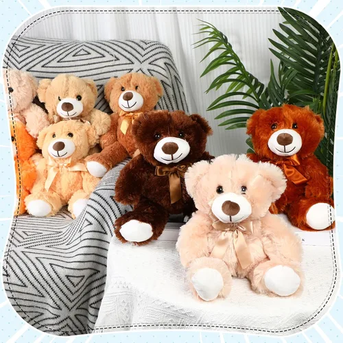 Vista 4 de Liliful 24 peluches de oso de 14 pulgadas, a granel, regalo de felpa suave para niños y niñas, regalo de cumpleaños, baby shower, boda, festival