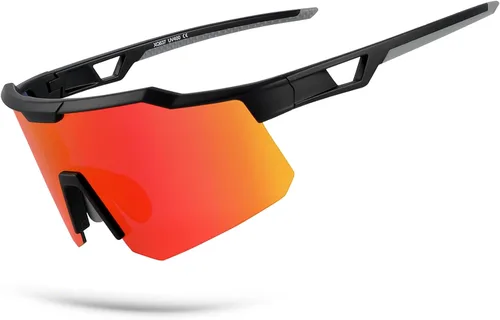 Vista 10 de OULAIQI Gafas de sol de ciclismo para hombres y mujeres, lentes de sol de béisbol juveniles, diseño ligero, protección UV400, gafas deportivas