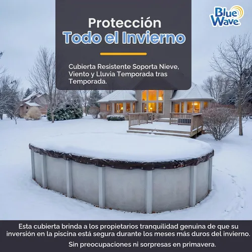 Vista 3 de Blue Wave Arctic Armor - Cubierta de invierno ovalada sobre el suelo de 12