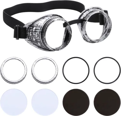 Vista 5 de Gafas vintage steampunk para cosplay, estilo punk gótico