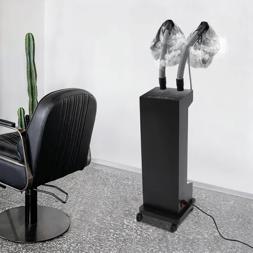 Vista 3 de DNYSYSJ Secador de pelo con capucha, soporte profesional para secador de pelo con 5 modos y temporizador ajustable, capó de salón con capucha y Negro