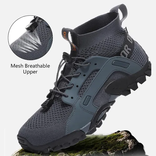 Vista 2 de Lymeral Zapatos acuáticos de senderismo para hombre, tenis deportivos de punto, para pesca, senderismo, antideslizantes, para entrenamiento