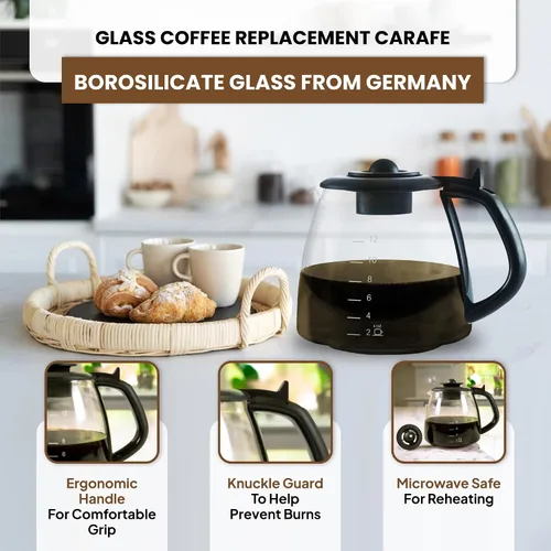 Vista 6 de Café Brew - Jarra de repuesto de 12 tazas compatible con Cuisinart DCC-1200PRC
