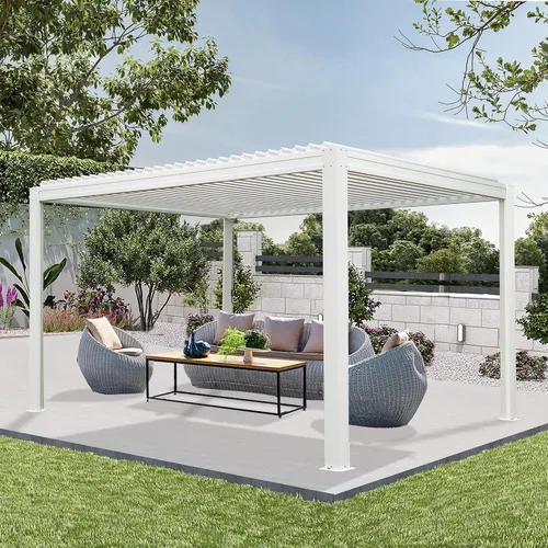 Vista 19 de Domi Pergola Screen All Aluminum, sombra de privacidad, 1 paquete, marrón