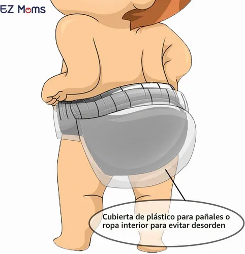 Vista 7 de EZ Moms - Paquete de 10 fundas impermeables de plástico para ropa interior para entrenamiento para ir al baño, fundas de pañales transpirables