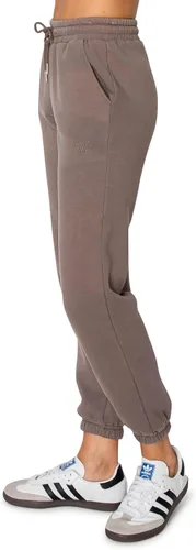 Vista 12 de Cali1850 Pantalón deportivo Cloud Nine Fleece para mujer, cintura alta, ajuste holgado, dos bolsillos, cintura elástica con cordón