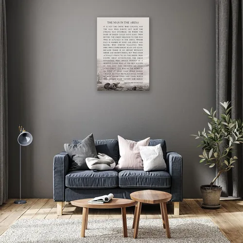 Vista 3 de Póster de Theodore Roosevelt de The Man In The Arena, arte de pared motivacional para sala de estar, fotos con cita espiritual, decoración enmarcada
