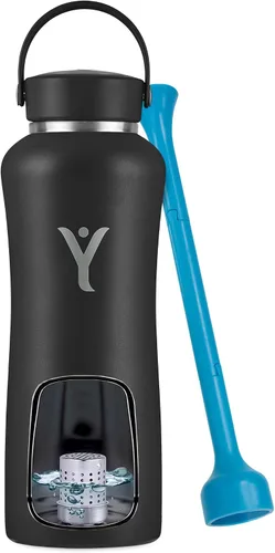 Vista 13 de DYLN - Botella de agua de hidrógeno Crea agua alcalina hidratante rica en hidrógeno hasta 9 pH Botella de agua de acero inoxidable aislada al