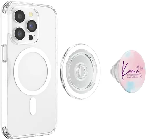 Vista 4 de Karma - Positividad, espiritualidad, vibración positiva, PopSockets florales MagSafe PopGrip para iPhone
