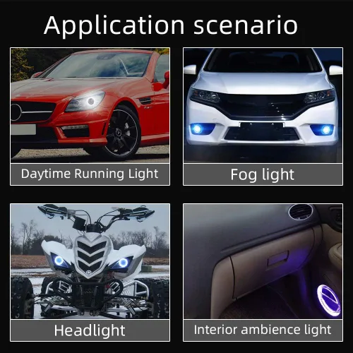 Vista 7 de Grandview 100MM Multicolor RGB LED Halo Anillos Luz COB 102SMD Teléfono Inteligente iOS Android App Control Bluetooth Car Angel Eyes Anillo Círculo