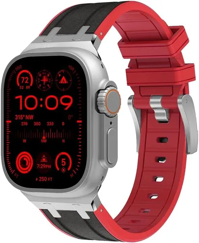 Vista 21 de Apple Watch Band para iWatch Ultra Series, correa de reloj de silicona para hombres, diseño fresco, compatible con Apple Watch de 1.929 in, 1.772