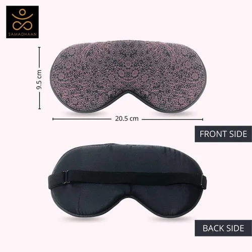 Vista 6 de Máscara de ojos 100% seda de morera para dormir Máscara de dormir para dormir de lado Correa ajustable Cubierta de sombra transpirable