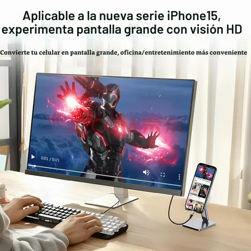 Vista 3 de Cable Angusplay USB C a DisplayPort 2.1, cable Thunderbolt 4/3 a Display Port, cables USB C a dp de 40Gbps compatible con 16k@30Hz, soporte 8K@120Hz