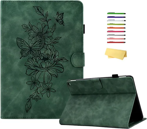Vista 27 de Funda para tableta Amazon Kindle Fire HD 8 (8ª/7ª/6ª generación, 2018/2017/2016), con portalápices, bolsillo para tarjetas, imán de piel sintética