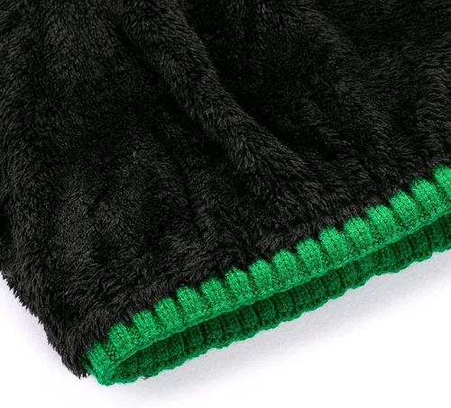 Vista 4 de Vgogfly Lined Men Beanie Slouchy Knit Skull Cap Warm Stocking Hats Guys Women Striped Winter Beanie Hat
