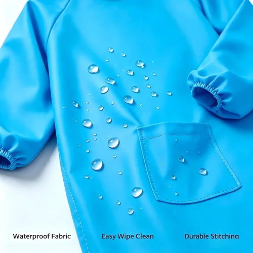 Vista 3 de Delantal de pintura para niños, impermeable, para niñas y niños de 2 a 12 años Full Coverage to Knee