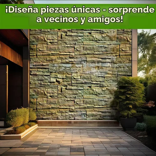 Vista 6 de 5 moldes de plástico ABS de 0.079 in para pared de yeso de hormigón, baldosas de cemento de piedra, molde de losa de cemento de pared, moldes