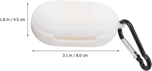 Vista 6 de Hemobllo Funda para auriculares inalámbricos compatible con Galaxy Buds Plus, paquete de 2 fundas protectoras de silicona con llavero portátil