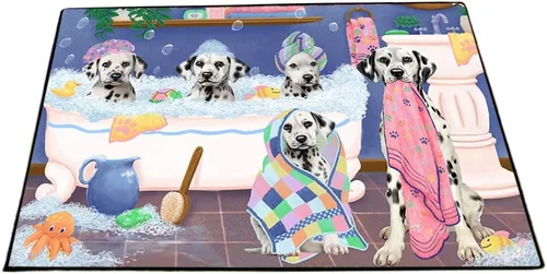 Vista 8 de Doggie of the Day Dalmatian Dogs Floor Mat - 4th of July Independence Day - Best Dog Doormat - Protector Decor - Unique Portrait Art - Premium