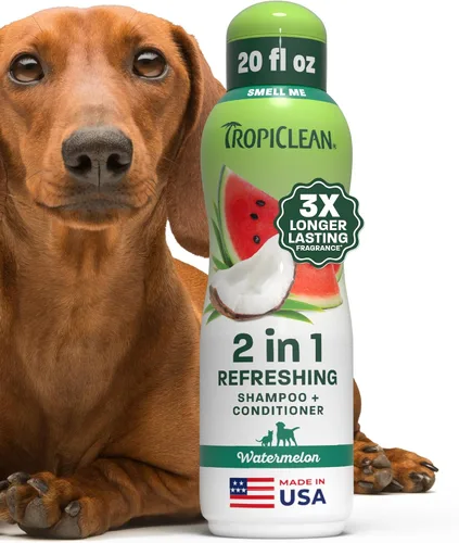 Vista 21 de TropiClean Champú y acondicionador 2 en 1 para perros, aroma a papaya de larga duración, desenredante hidratante para perros, seguro para cachorros