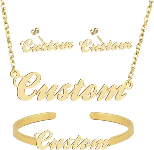 Vista 24 de Personalized Custom Name Pendant Necklace Stainless Steel for Women