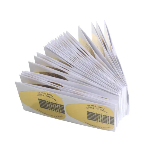 Vista 5 de VNC 200 Piezas Pegatinas de Formas para Uñas Acrílicas, Formas de Extensión de Arte de Uñas Gruesas Color Dorado Puntas de Extensión de Uñas