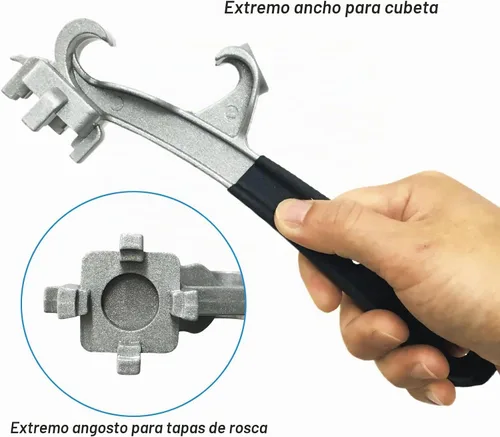 Vista 2 de Llave Bung para tambores de 55 galones y cubos de 5 galones, llave de tambor duradera y herramienta abridor de cubos