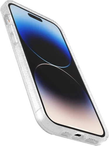 Vista 4 de OtterBox Funda para iPhone 14 Pro Max (solamente) Symmetry Series+ - Polvo de estrellas (transparente/brillantina), ultra suave, se ajusta a